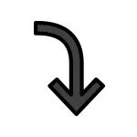 Right Arrow Curving Down SVG Icon